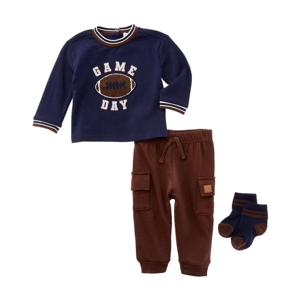 Rachel Zoe Baby-Boys 3Pc Sweater, Pant & Socks Set, Brown